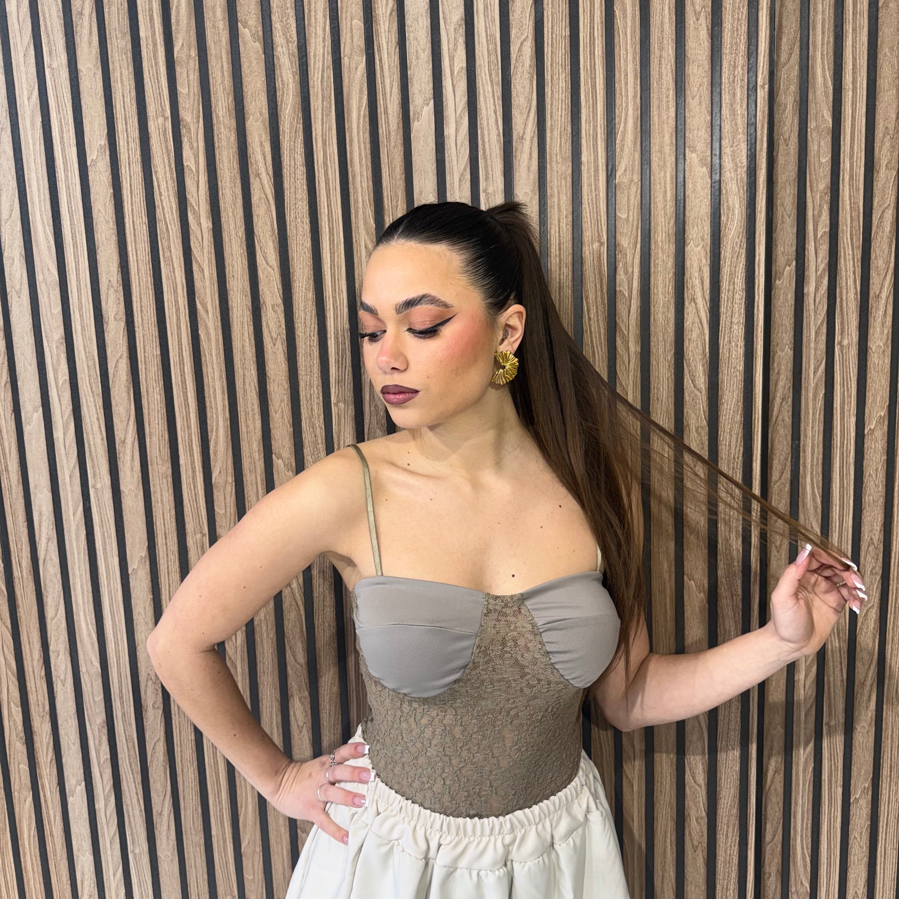 BODY CON INSERTI IN PIZZO