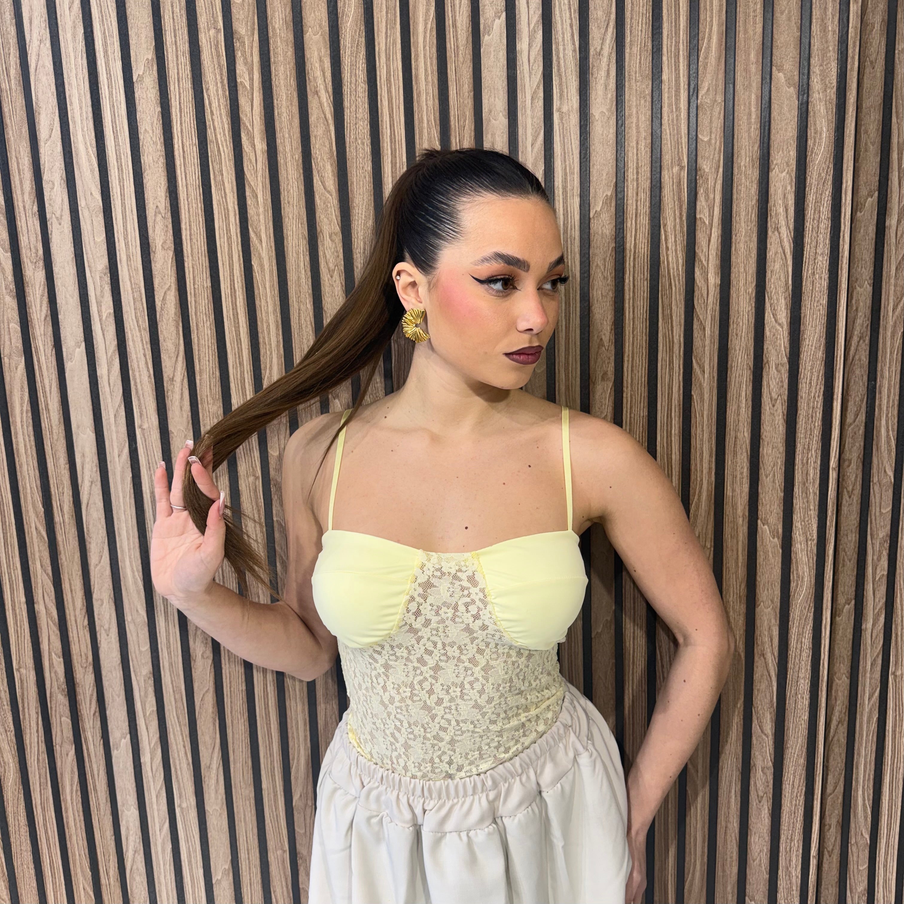 BODY CON INSERTI IN PIZZO