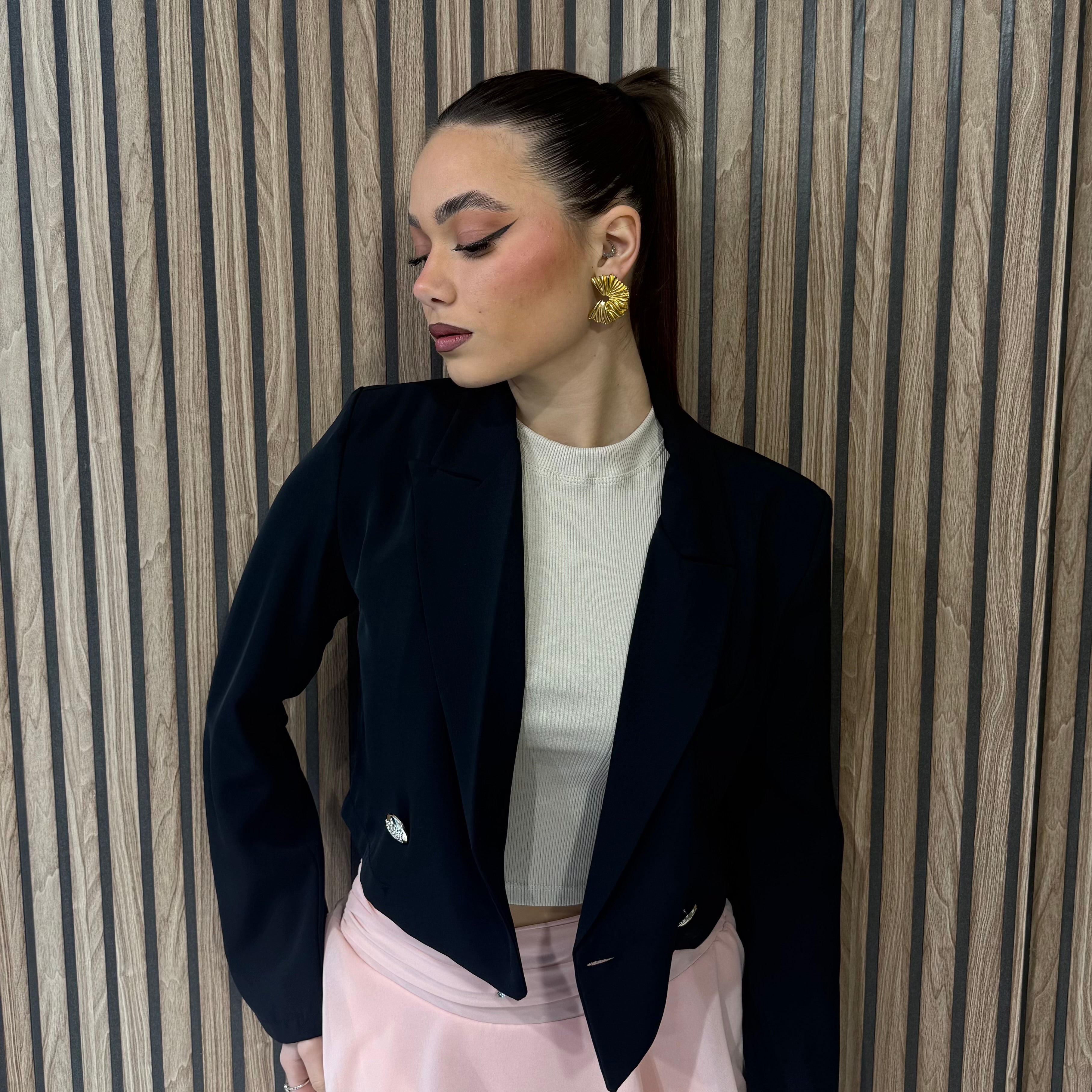 BLAZER CON BOTTONE GIOIELLO