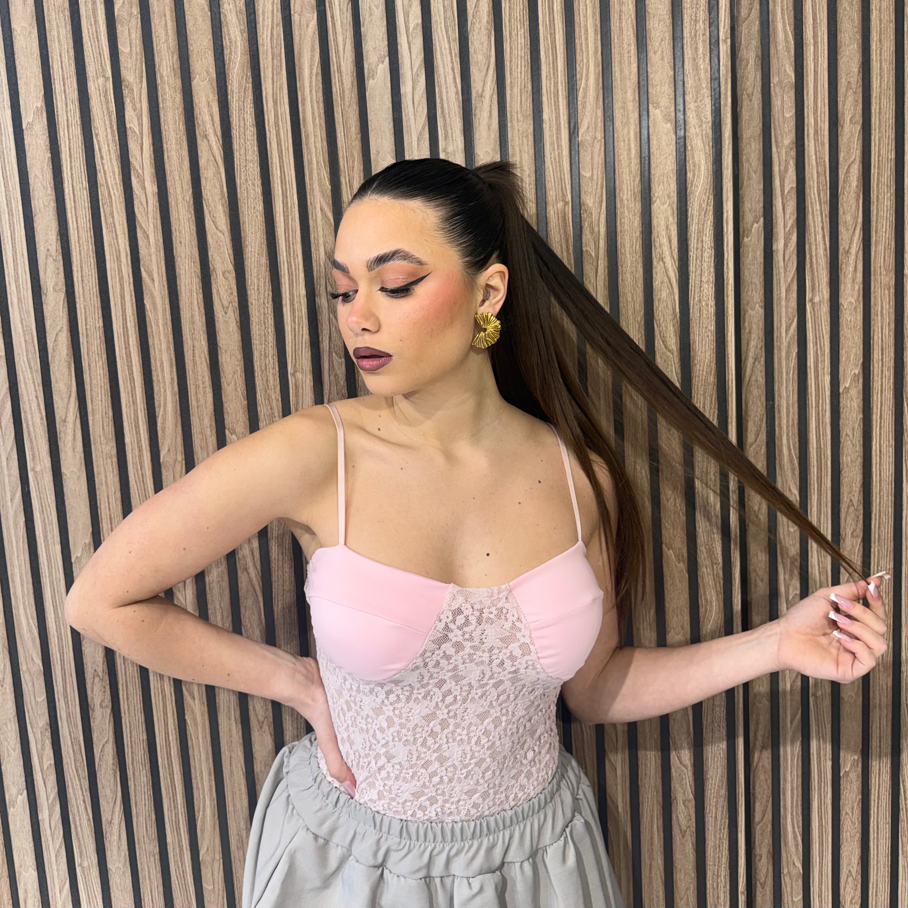 BODY CON INSERTI IN PIZZO