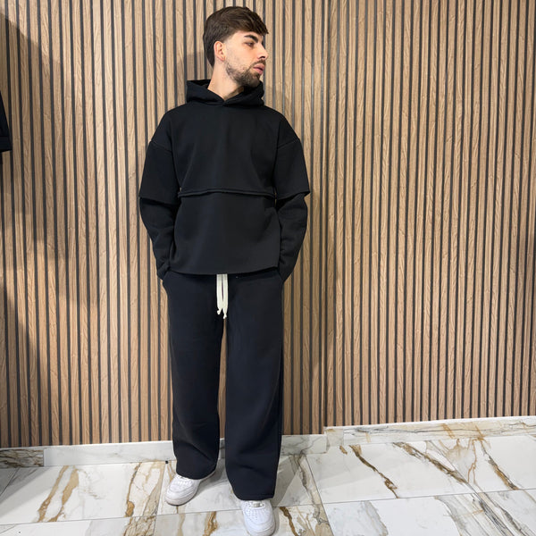 Felpa Crop Raw Sleeve