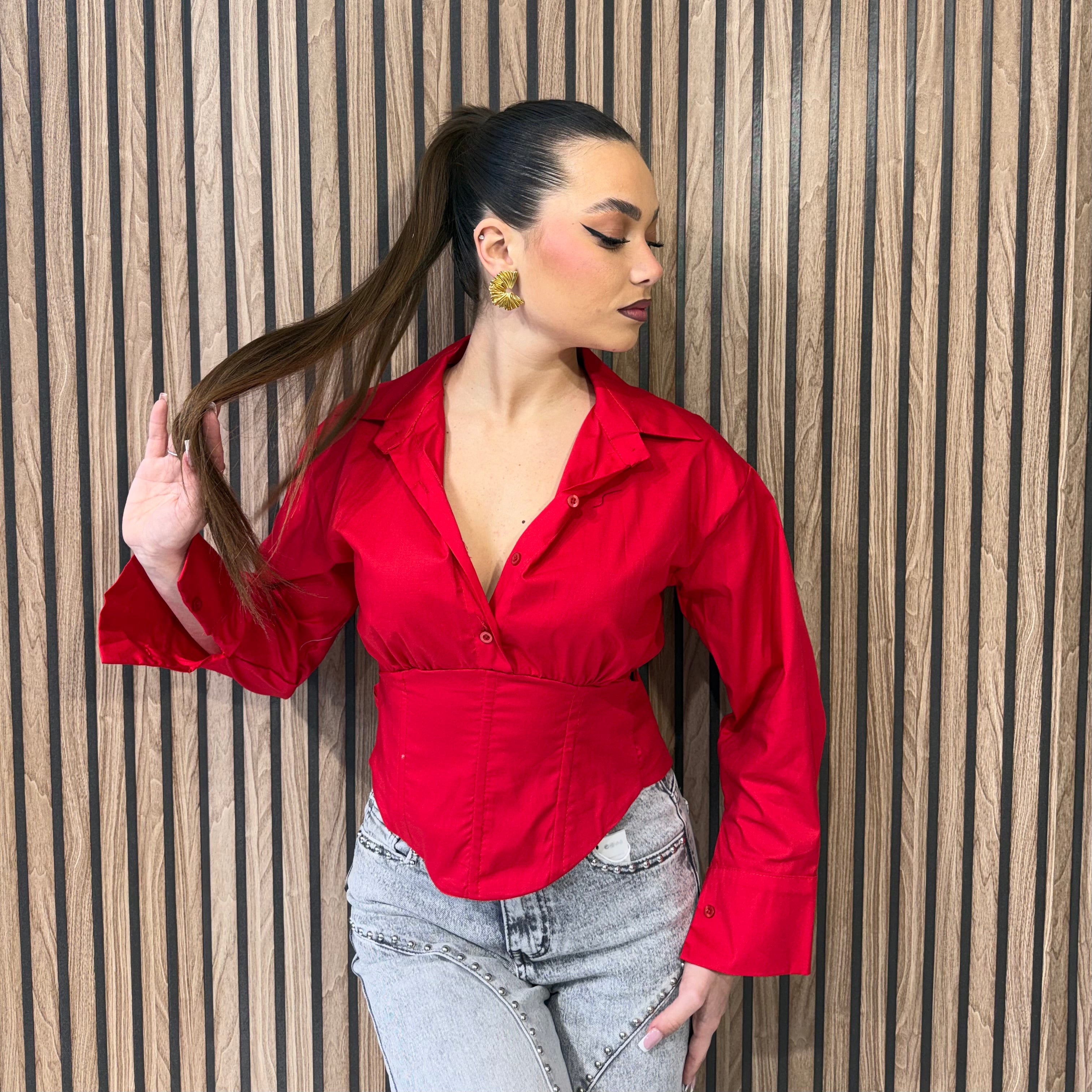 CAMICIA CROP CON LACCI